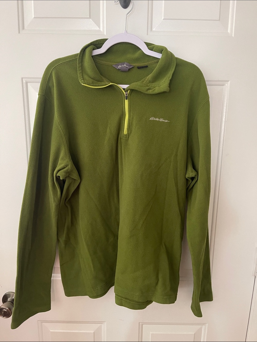 Eddie Bauer Green Quarter-Zip Fleece Pullover